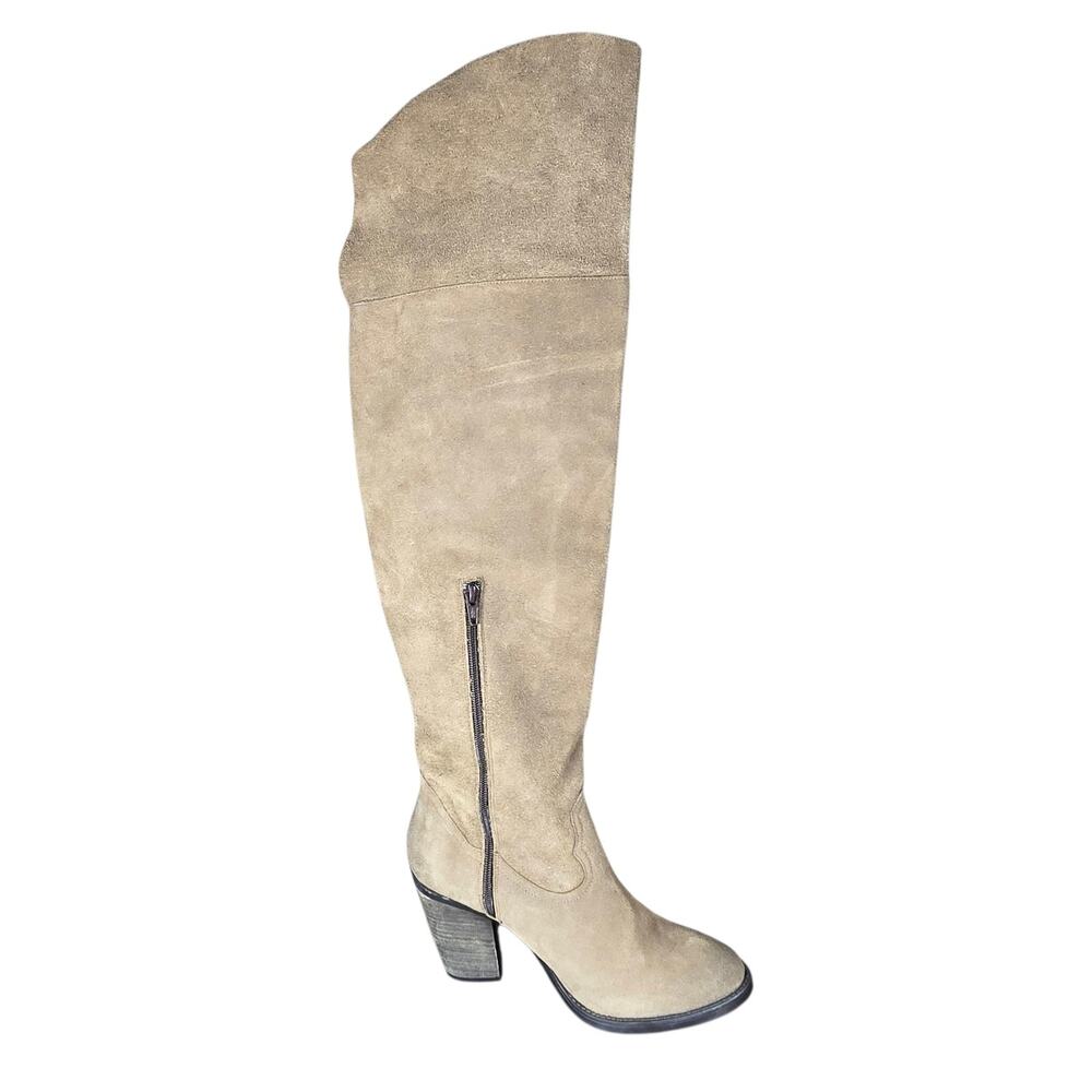 Musse & Cloud Over The Knee Boots Womens 9-9.5 EU 40 Joyse Suede Leather Heels - Picture 2 of 14